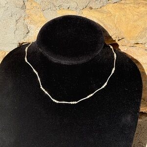 Elegant Silver Beaded Necklace